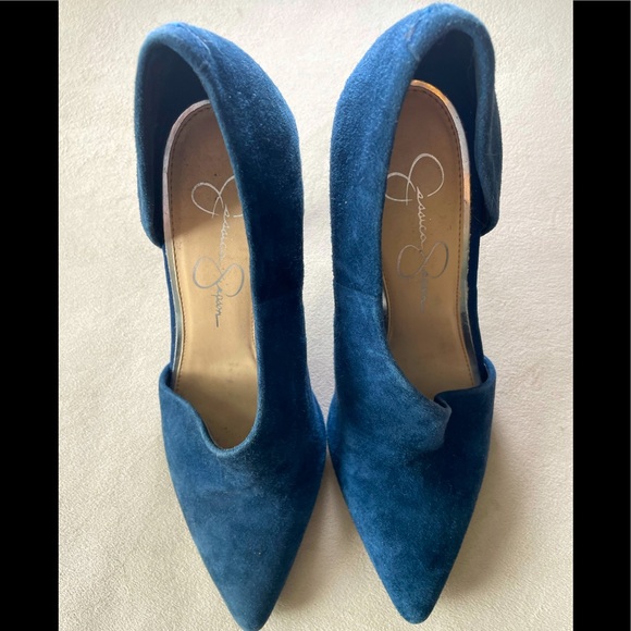 Jessica Simpson Blue Suede Shoes - Picture 2 of 6